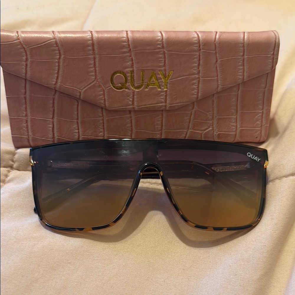Quay Tortoise Shell Sunglasses with Case